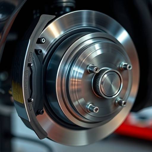 After: New, high-quality brake pads installed on the vehicle's braking system.