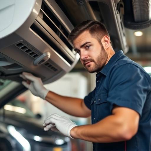 Image of a car undergoing air conditioning repair