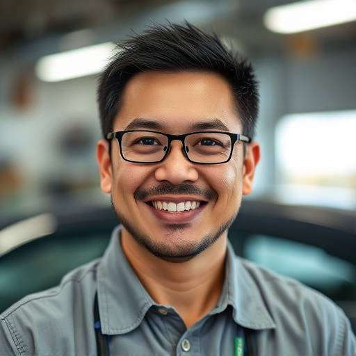 Portrait of David Lee, the service advisor at Precision Auto